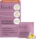 Perelel 3rd Trimester Prenatal Pack Multivitamin with Magnesium Omega 3 Probiotics &amp Calcium Nutritional Support for Third Trimester Wellness Soy &amp Gluten Free Non GMO 30 Daily Pill Pac