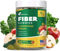 9G Fiber Gummies for Digestive Health &amp Regularity - No Sugar Added Apple Flavor - Prebiotic Fiber Supplement with Greens - Daily Gummies for Adults Women &amp Men - 60CT