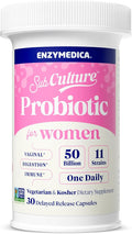 Enzymedica SubCulture Probiotic Supplement for Women - Women's Probiotic for Vaginal &amp Urinary Health Support 50 Billion CFU Supports Immune &amp Gut Health Microbiome Balance Vegetarian - 30