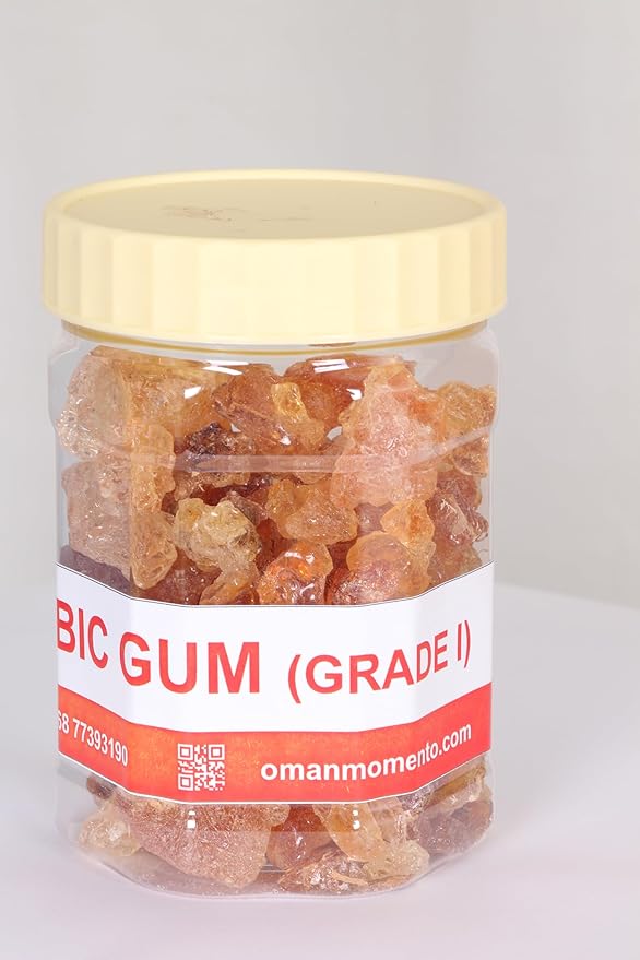 Pure Gum Arabic Dietary Fiber– Natural Purity Grade 1 – Supports Digestive Wellness – 200g (Orange)