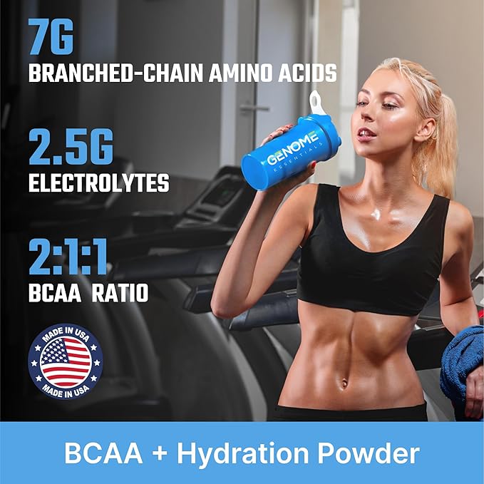 BCAA Powder + HYDRATION Electrolyte Formula | 7G BCAA 2.5G Electrolytes per Serving | Muscle Recovery &amp Support | Non-GMO Gluten Free Keto Friendly Zero Sugar | Natural Flavor | 30 Servings |