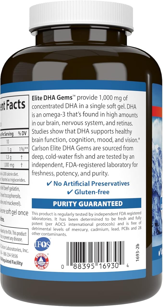 Carlson Laboratories Elite DHA Gems 120 Count