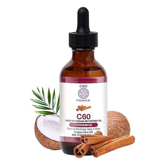 C60 Purple Power Cinnamon Flavored C60 In Organic Mct Coconut Oil - Natural Wellness &amp Antioxidant Support For Men &amp Women 99.99% Pure Sublimated C60 Promotes Energy Clarity &amp Stamina
