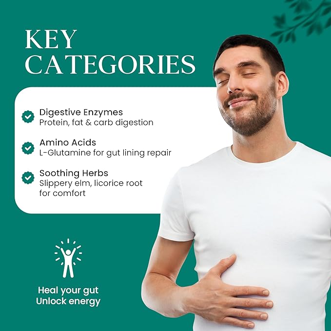 AL ProGut – Gut Health Supplement with Enzymes Herbs &amp Amino Acids – Daily Digestive Support Powder for Bloating Regularity &amp Nutrient Absorption – 30 Servings