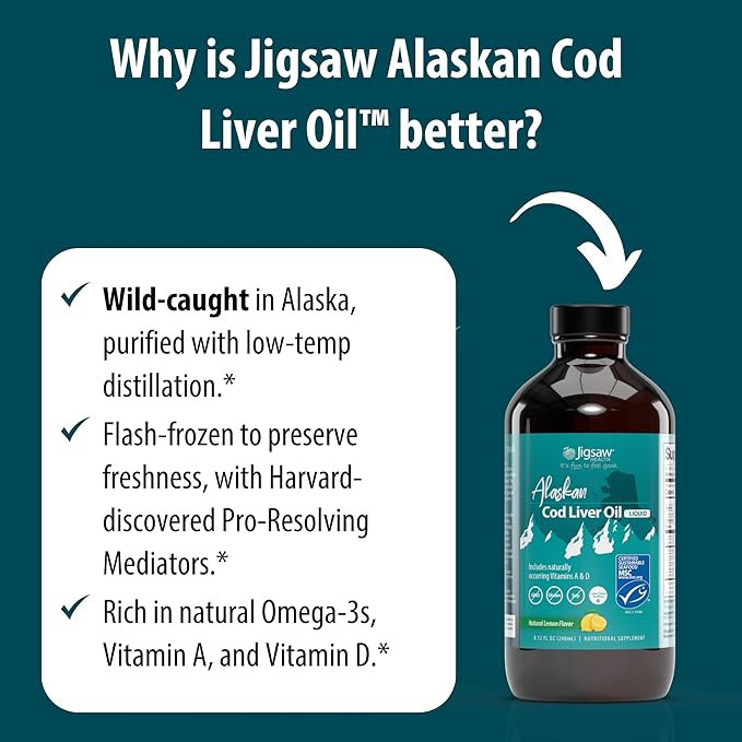 Jigsaw Health Alaskan Cod Liver Oil Liquid 48 Servings