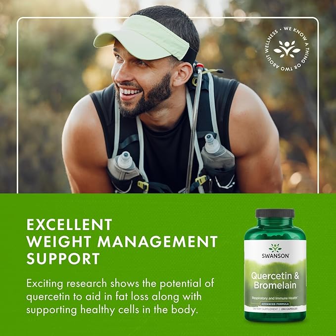 Swanson Quercetin &amp Bromelain- Supplement- Unique Natural Formula-(250 Capsules 260/78mg Each) (2 Pack)