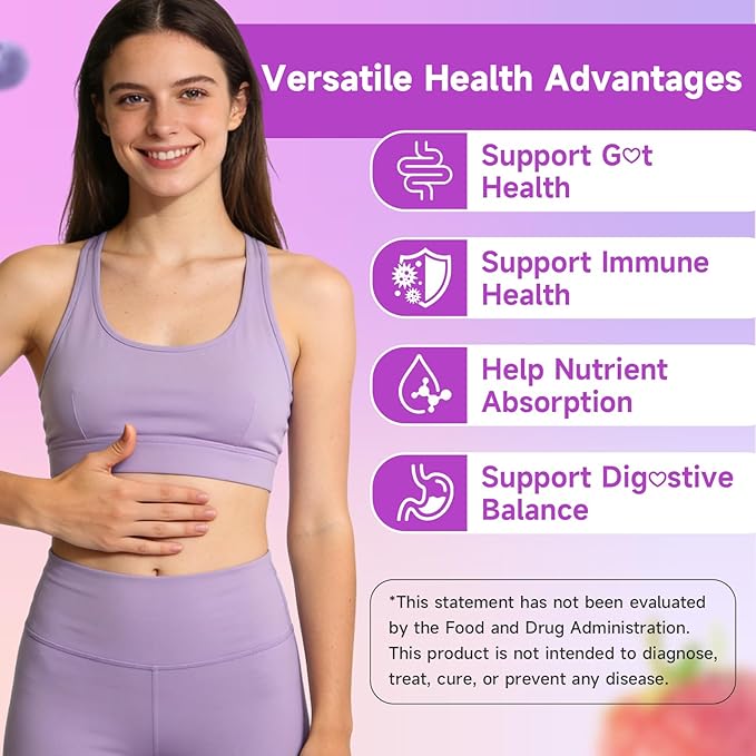 2 Pack Prebiotic + Probiotic Gummies for Women and Men Probiotic Gummies Supports Gut Health 5 Billion CFUs with Fibers Vegan Sugar-Free 120 Count