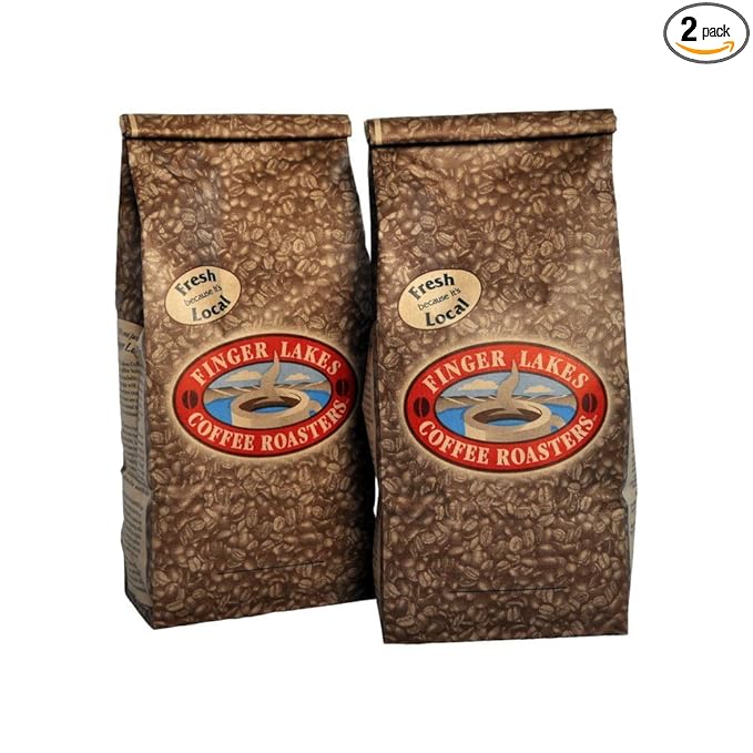 Finger Lakes Coffee Roasters Bahama Mama Decaf Coffee Whole Bean 16-ounce bags (pack of two)