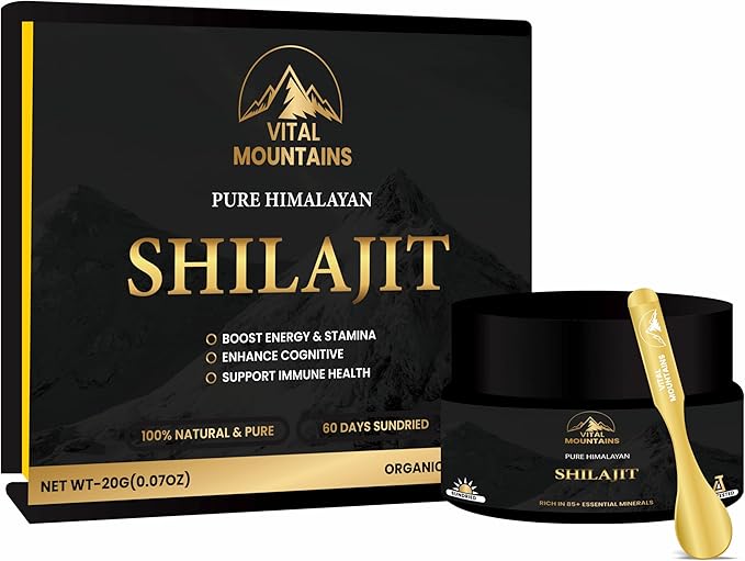 Pure Himalayan Shilajit Resin for Men and Women Rich in Fulvic Acid with 85+ Trace Minerals for Strength Energy Stamina Muscle Building &amp Vitality - Pure and Organic Shilajit Resin