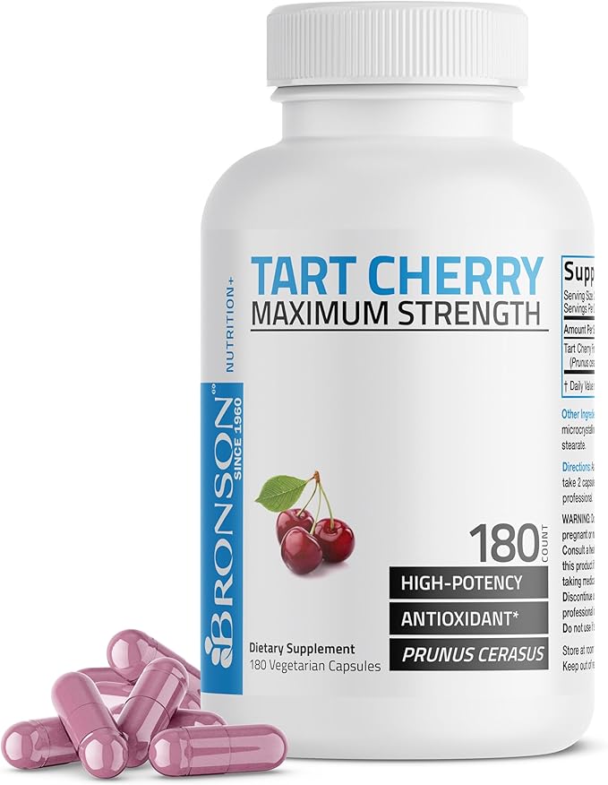 Bronson Tart Cherry Maximum Strength 180 Vegetarian Capsules (90 Servings)