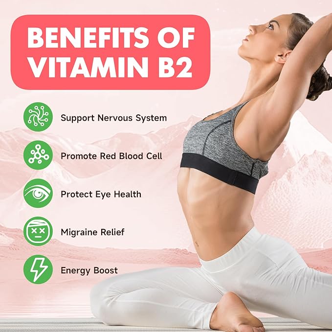 MEENCCD Vitamin B2 Gummies Riboflavin 400mg Supplement with Magnesium for Kids &amp Adults B2 Gummies for Migraine Relief &amp Nervous System Support Vegan Sugar-Free Raspberry Flavor 60 Count
