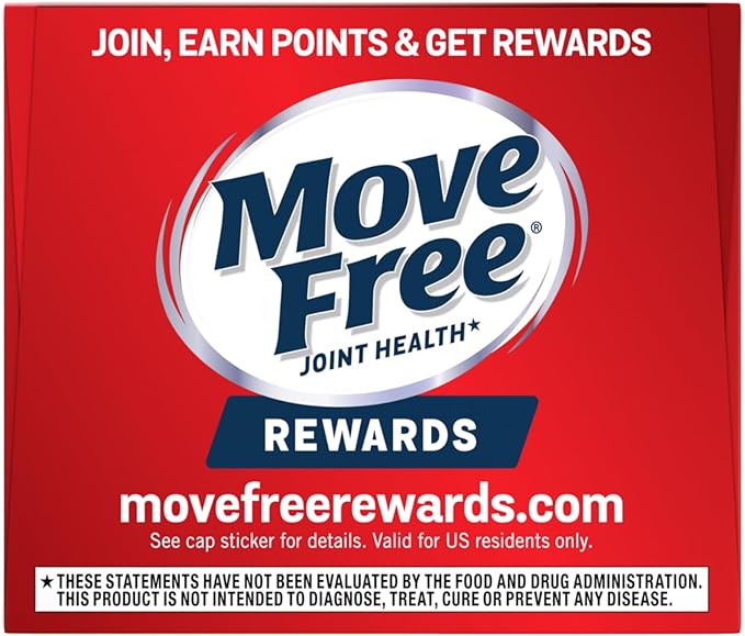 Move Free Advanced Glucosamine Chondroitin + Calcium Fructoborate Joint Support Supplement Supports Mobility Comfort Strength Flexibility &amp Bone - 160 Tablets (80 servings)*