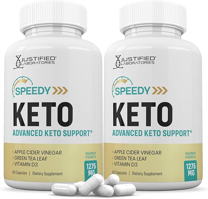 Justified Laboratories (2 Pack) Speedy Keto ACV Pills 1275MG Formulated with Apple Cider Vinegar Keto Support Blend Alternative to Gummies 120 Capsules