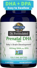 Garden of Life Dr. Formulated Prenatal Vegan DHA - Certified Vegan Omega 3 Supplement with 400mg DHA + DPA from Algal Omega 3 in Triglyceride Form Non-GMO 30 Softgels