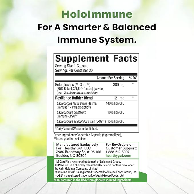 Healthy Gut HoloImmune | Paraprobiotic with Immuse Immune Support | 30 Servings