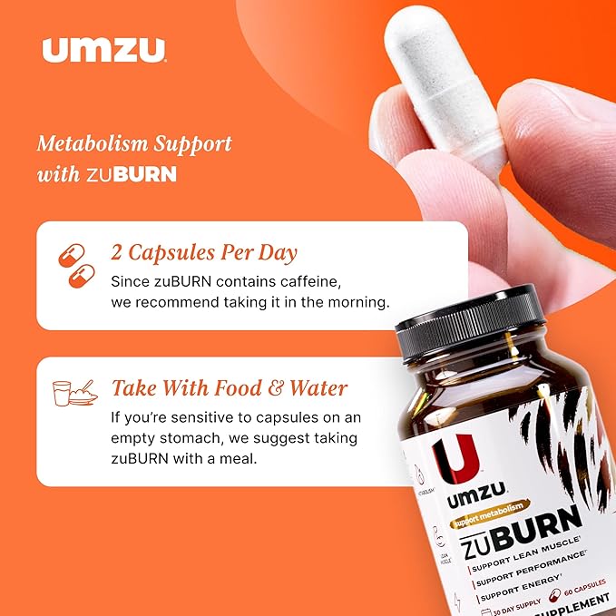 UMZU ZuBurn Energy Support Supplement (30 Day Supply) – Caffeine Mitoburn Capsimax Grains Of Paradise B6 &amp B12 – Energy Supplements For Daily Energy Focus &amp Active Lifestyle Support General