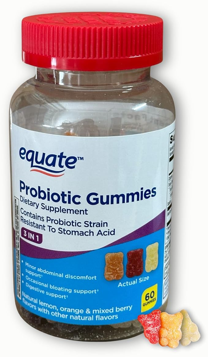 Probiotic Daily Gummies- 3 in 1 Daily Natural Fruit Flavors Unisex 60 Count (Pack of 1) Boxed by Fusion Shop Store