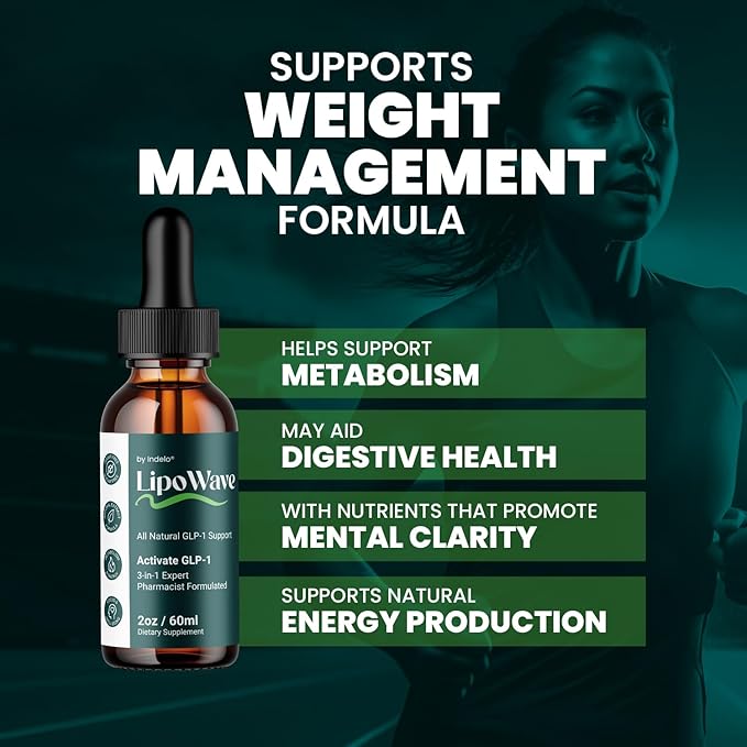 LipoWave Drops – Natural Liquid Dietary Blend for Daily Health Support (1 Month Supply)
