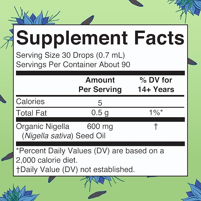 MARYRUTH'S Organics Black Seed Oil Liquid Drops Cold Pressed | 3 Month Supply | USDA Organic Black Cumin Seed Oil | Immune Support | Respiratory Health | Sugar&ampGluten Free | Vegan | Non-GMO | 2 Fl