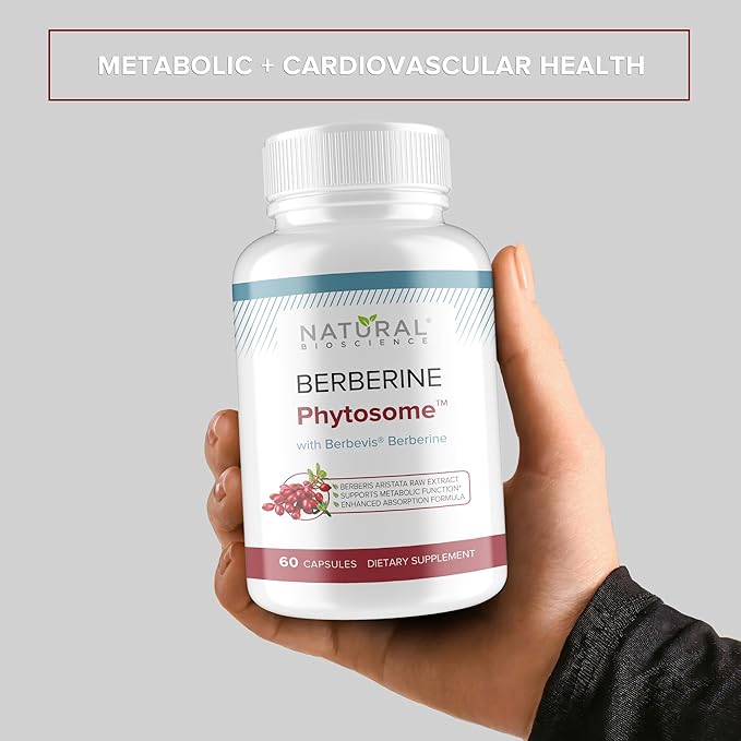 Berberine Phytosome with Berbevis 550mg Enhanced Absorption Supplement for Metabolic Support &amp Heart Health Highly Bioavailable Berberine Complex Gluten-Free Non-GMO 90 Vegetarian Capsules