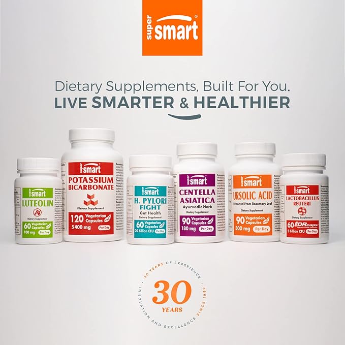 SuperSmart - Magnesium Orotate 1500mg per Day - High Absorption Magnesium Supplement | Non GMO &amp Gluten Free - 90 * 3 Vegetarian Capsules
