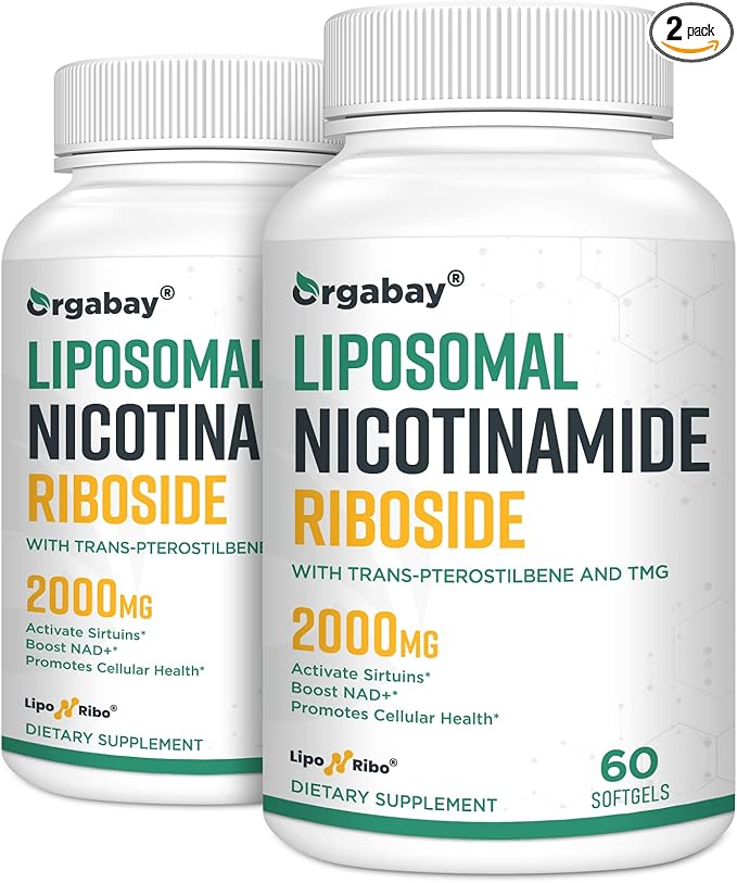 Orgabay Liposomal Nicotinamide Riboside 2000 MG with TMG and Pterostilbene Boosting NAD+ Support Healthy Aging 120 Count