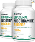 Orgabay Liposomal Nicotinamide Riboside 2000 MG with TMG and Pterostilbene Boosting NAD+ Support Healthy Aging 120 Count