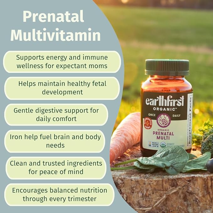 Prenatal Once Daily Multivitamin for Women for Conception Pregnancy Postpartum &amp Breastfeeding Folate Iron &amp Organic Whole Food Blend Vegan 60 Count