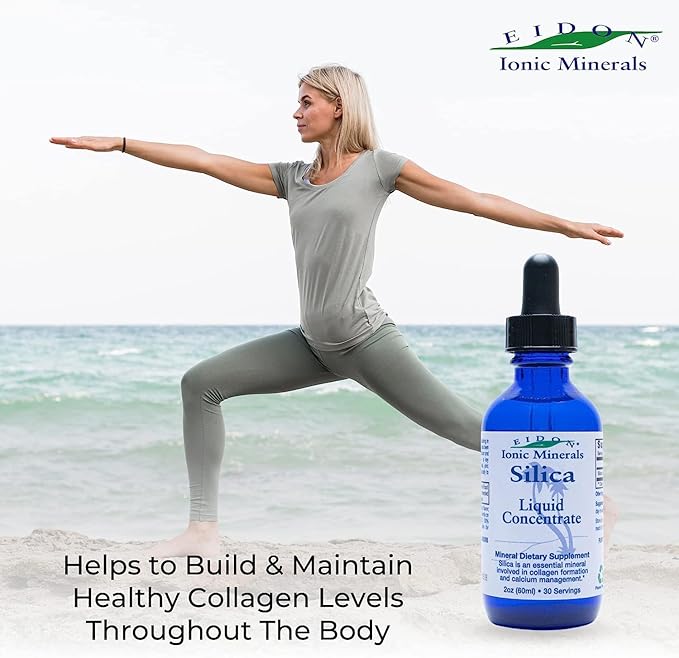 Eidon Ionic Minerals Liquid Silica &amp Zinc Drops 2 Fl Oz Immune Health Skin Care All-Natural Ingredients No Artificial Colors or Preservatives