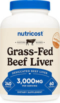 Nutricost Grass Fed Desiccated Beef Liver Capsules 3000mg Per Serv (750mg Per Cap) 240 Cap for 60 Servings - No Hormones GMO and Gluten Free Pasture-Raised Free Range Beef