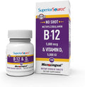 Superior Source NO Shot Methylcobalamin B-12 5000 mcg with D3 5000 IU - Energy &amp Heart Health Supplement - Multivitamin with Vitamin D3 for Bone Support - 100 Instant Dissolve Tablets