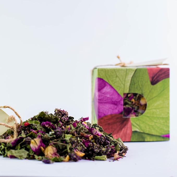 Armenian Herbal Tea – Floral Blend with Wild Pomegranate Flowers Rose Petals Common Balm &amp Wild Oregano | 1.4 oz Loose Leaf | Premium Mountain Botanicals | Gift Box for Wellness &amp Celebratio