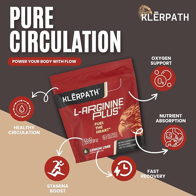 L-Arginine Plus &amp L-Citrulline Pre Workout Powder - Nitric Oxide Booster for Energy Endurance &amp Circulation - Amino Acid Pre Workout Supplement for Men &amp Women - Lemon Lime Flavor 13.4 oz