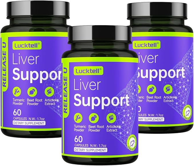 Liver Support Supplement 3 Pack – Liver Cleanse Detox &amp Repair with Milk Thistle Turmeric Dandelion &amp Artichoke Support | 7-in-1 Herbal Formula Protect Liver120 -Day Supply Made in USA