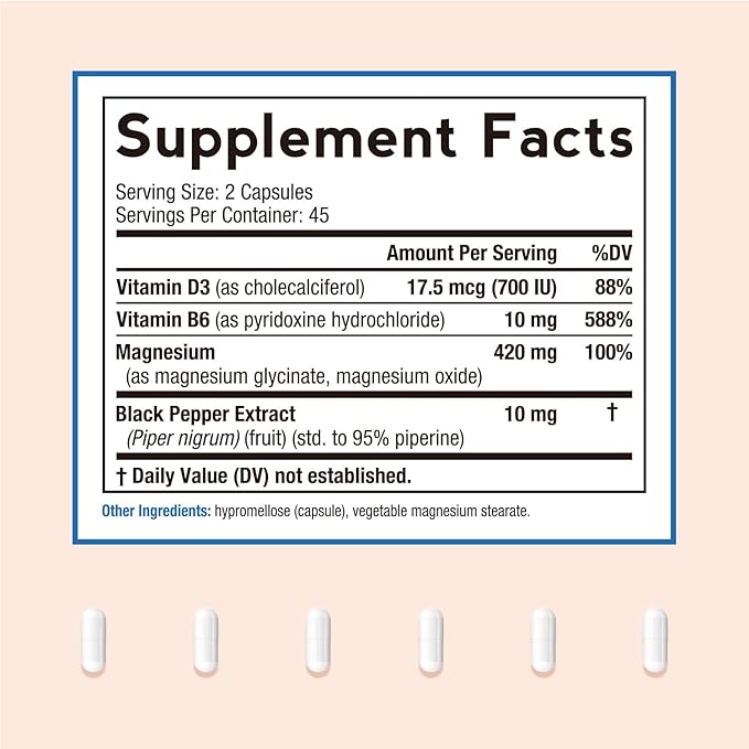 Doctor's Recipes Women's Probiotic 100 Billion CFU 30 Capsules and Magnesium Glycinate 420mg with Vitamin B6 &amp D3