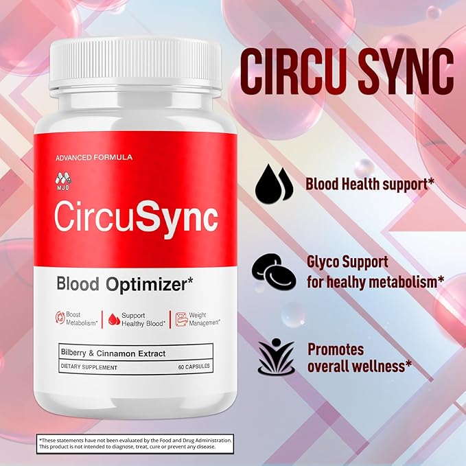 (2 Pack) Circusync Capsules Official Circu Sync Blood Health Support Pills with All Natural Ingredients Advanced Health &amp Wellness Formula with Premium Vitamins for Women &amp Men (120 Capsules