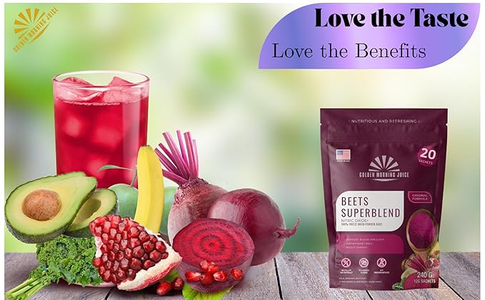 Beets Superfoods Blended Powder Juice: Nitric Oxide Booster &amp Energy Blend | Beetroot Pomegranate Powder to Extend NO &amp Blood Flow | No Added Sugar Freeze-Dried