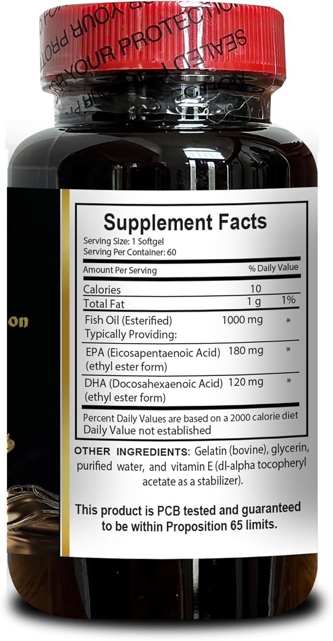 Fish Oil Omega 3 Supplements - Wild-Caught Fish Oil Omega-3 EPA/DHA Fish Oil Omega 3 Supplement for Healthy functionality Best Essential Fatty Acids - 2 Bottles 120 Capsules