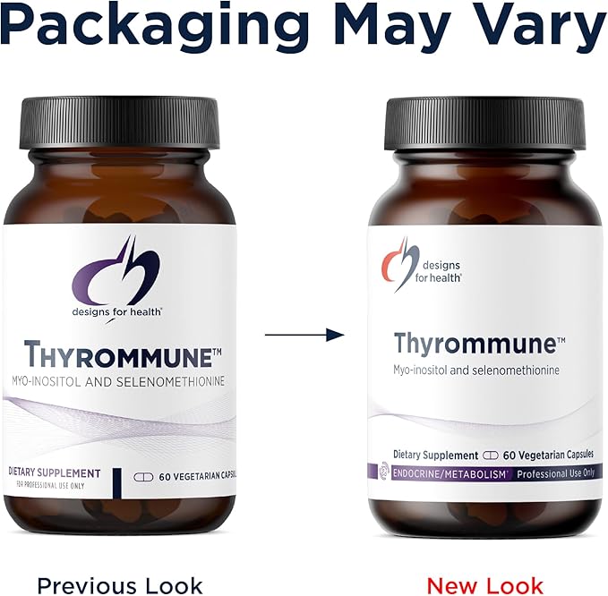 Designs For Health Thyrommune - Thyroid Support Supplement with Selenium (Selenomethionine) + Myo-Inositol - Vegan &amp Gluten-Free (60 Capsules)
