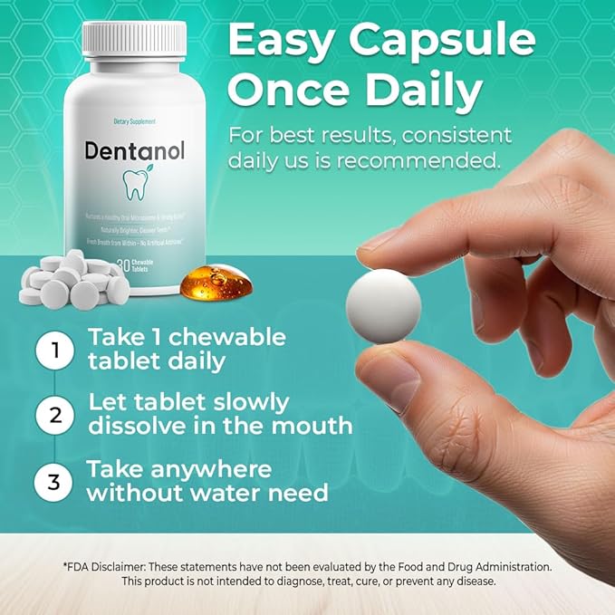 Oral Probiotic Supplement – Arctic Pine Resin &amp 4 Probiotic Strains – Supports Gum Health Fresh Breath &amp Oral Microbiome Balance – 30 Chewable Tablets