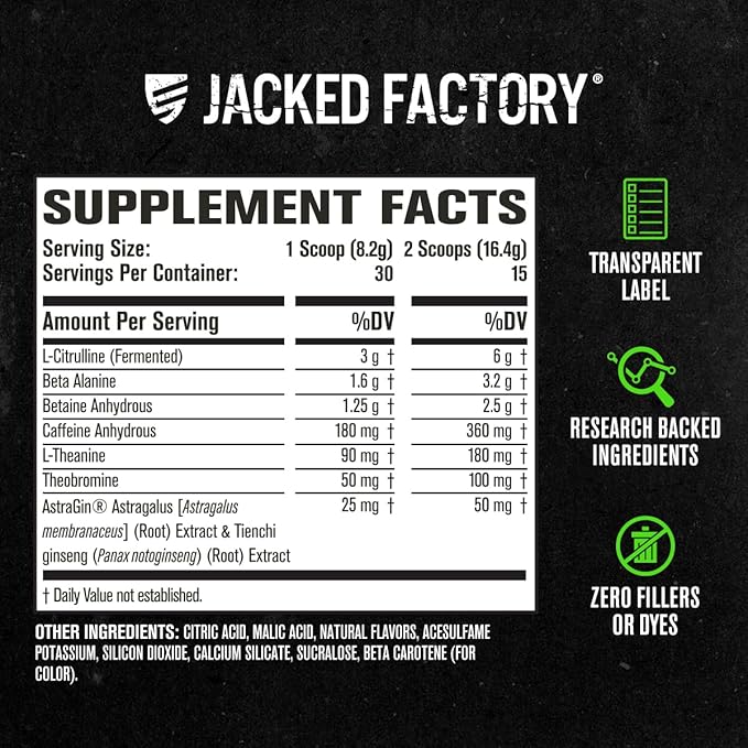 Jacked Factory Nitrosurge Pre-Workout in Pineapple &amp BCAA in Fruit Punch for Muscle Building and Recovery