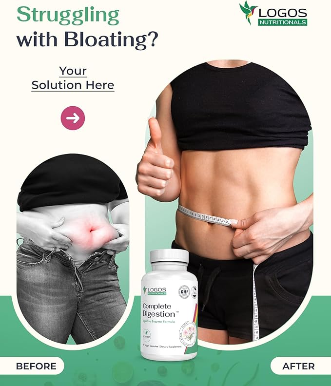 Vegan Digestive Enzymes Capsules for Digestive Health - Support Gut Health for Women and Men Super Enzymes Support Immunity and Alleviate Inflammation - Non-GMO 60 Capsules