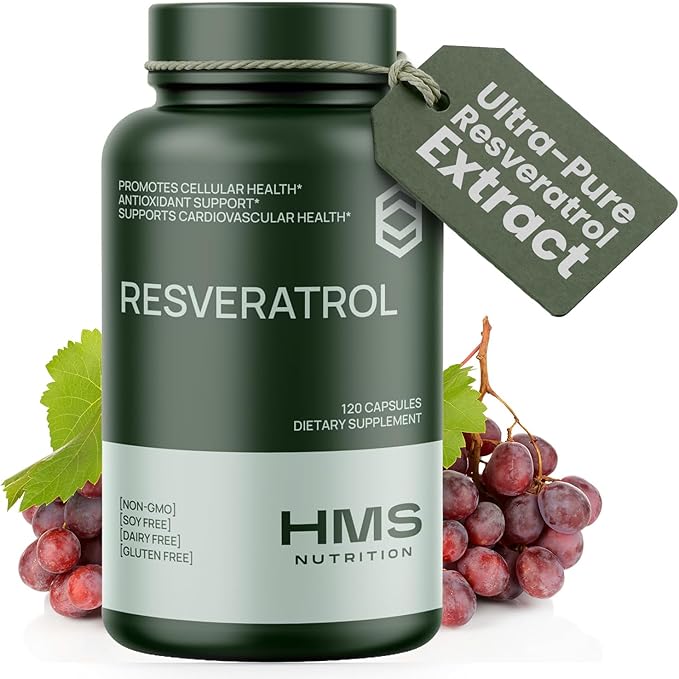 Resveratrol 1400 mg per Serving — 120 Vegan Capsules | High‑Potency Trans‑Resveratrol with Acai Grape Seed &amp Green Tea | Antioxidant Cellular &amp Heart Support