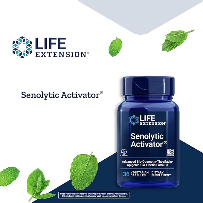 Life Extension Senolytic Activator with Quercetin &amp Fisetin - For Immune Support Anti-Aging &amp Longevity - 36 Vegetarian Capsules &amp 30 Vegetarian Capsules of Bio-Fisetin for Cellular Healt