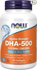 NOW Foods DHA-500 90 Softgels (Pack of 2)