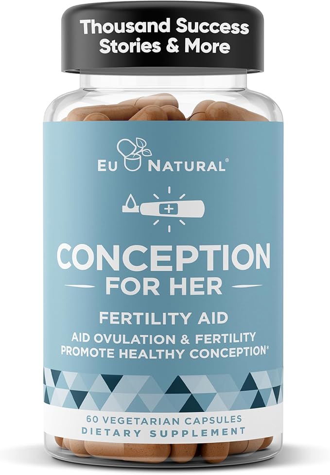 Eu Natural Conception for Her Fertility Supplements for Women - Ovulation Hormonal Balance &amp Regular Cycle Support - Myo-Inositol Folate Shatavari &amp Vitex - 60 Vegetarian Capsules