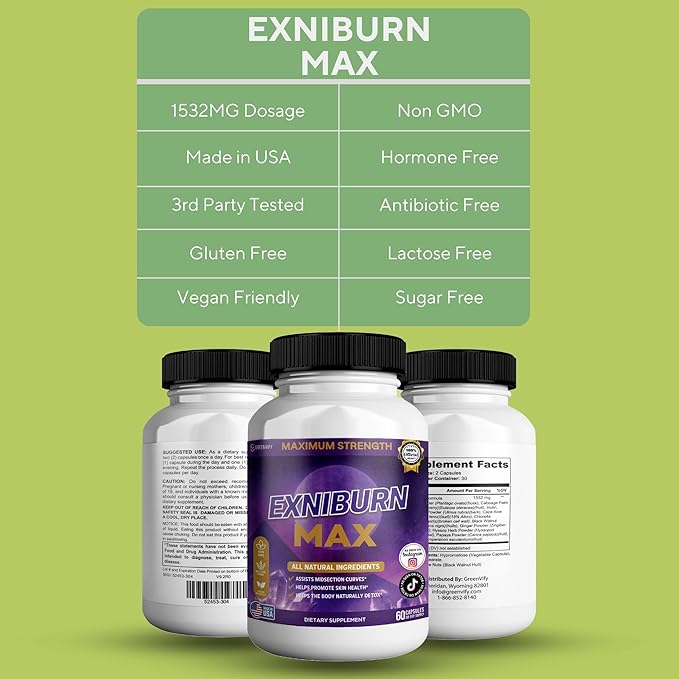 Exniburn Maximum Strength Dietary Supplement 60 Capsules 30-Day Supply (1)