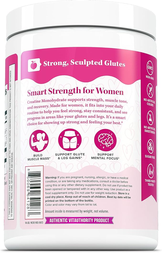 Micronized Creatine Monohydrate Powder – 5g per Serving Creatine Supplement | Support ATP Boost Strength Lean Muscle &amp Recovery | No Sugar Dyes or Fillers | Superior Mixing - Raspberry 50 Serv