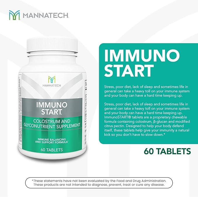 Mannatech ImmunoSTART Supplement Supports the Body’s Natural Immune Response 60 Tablets Formulated for Immune Balance and Support