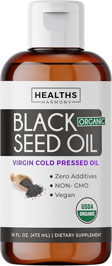 Black Seed Oil Liquid &amp Sea Moss (2-Month Supply) Sea &amp Seed Fusion Bundle - Black Seed Oil Liquid (16fl.oz) Premium Cold-Pressed Clack Cumin Seed Oil &amp Organic Irish Sea Moss with BioPeri